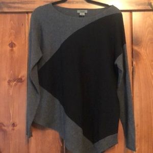 100% Cashmere two tone asymmetrical sweater
